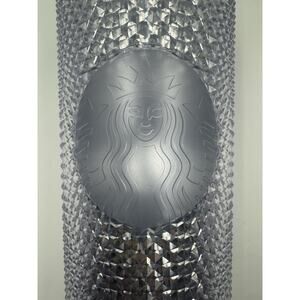 2019 Starbucks Studded Platinum Silver Bling Cold Cup Tumbler 24oz Venti
